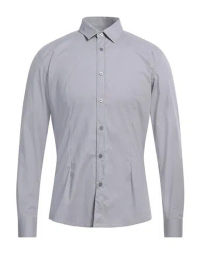 Grey Daniele Alessandrini Man Shirt Grey Size 15 ¾ Cotton, Elastane In Gray