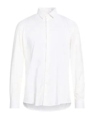 Grey Daniele Alessandrini Man Shirt Ivory Size 17 Cotton In White