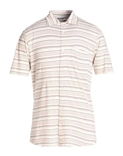 Grey Daniele Alessandrini Man Shirt Ivory Size M Viscose, Cotton In Neutral