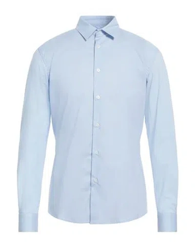Grey Daniele Alessandrini Man Shirt Light Blue Size 15 ¾ Cotton, Elastane