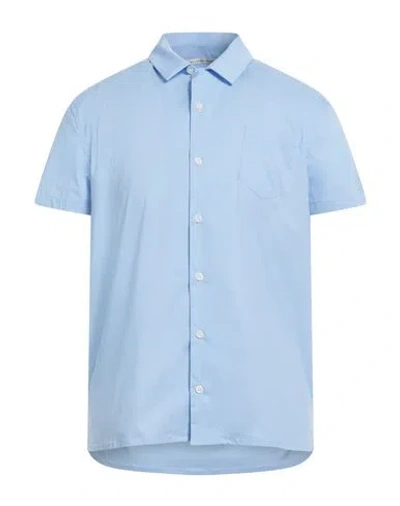 Grey Daniele Alessandrini Man Shirt Light Blue Size 15 ¾ Cotton, Elastane