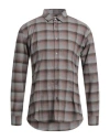 Grey Daniele Alessandrini Man Shirt Light Brown Size 17 Cotton In Beige