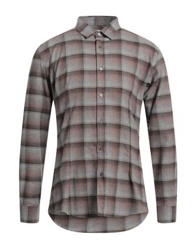 Grey Daniele Alessandrini Man Shirt Light Brown Size 17 Cotton In Beige