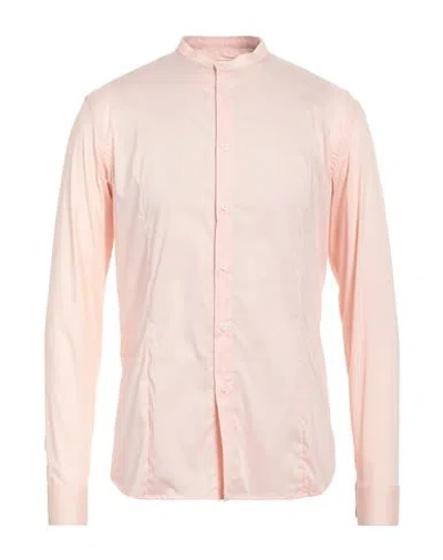 Grey Daniele Alessandrini Man Shirt Light Pink Size 16 ½ Cotton, Polyamide, Elastane In Pink