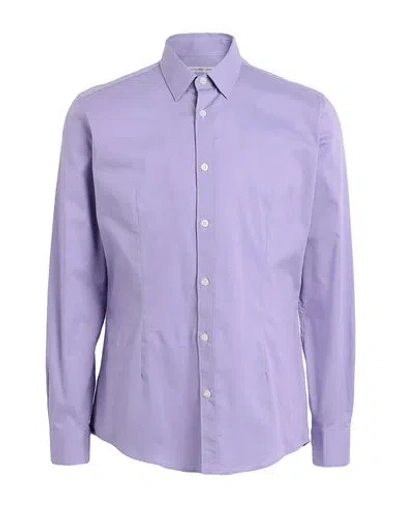 Grey Daniele Alessandrini Man Shirt Lilac Size 15 ½ Cotton, Elastane