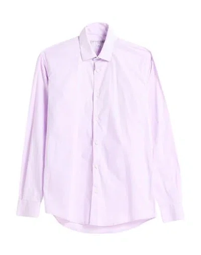 Grey Daniele Alessandrini Man Shirt Lilac Size 15 Cotton, Elastane In Purple
