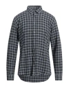 Grey Daniele Alessandrini Man Shirt Midnight Blue Size 15 ¾ Cotton, Elastane In Blue