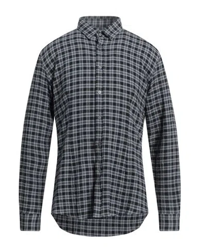 Grey Daniele Alessandrini Man Shirt Midnight Blue Size 15 ¾ Cotton, Elastane
