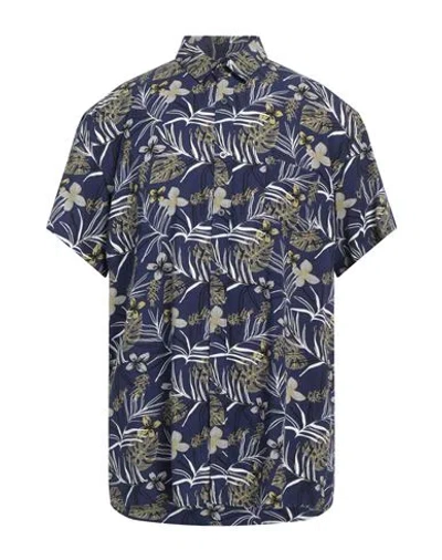 Grey Daniele Alessandrini Man Shirt Midnight Blue Size 17 Viscose In Blue