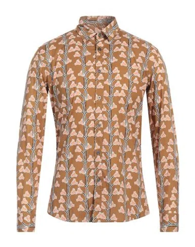 Grey Daniele Alessandrini Man Shirt Mustard Size 16 ½ Cotton, Elastane In Multi