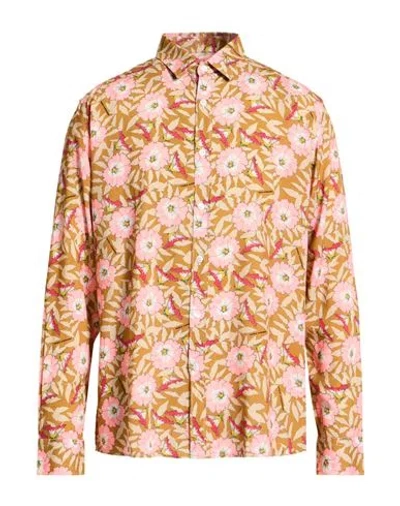Grey Daniele Alessandrini Man Shirt Mustard Size 17 Viscose In Multi