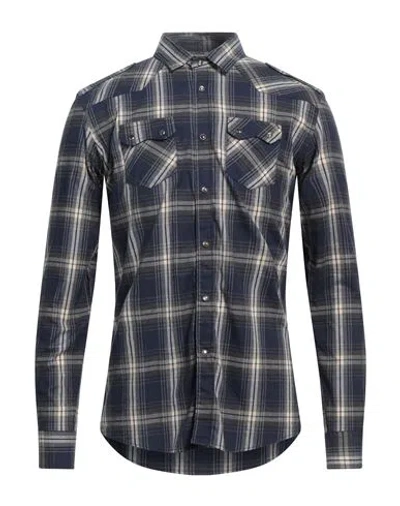 Grey Daniele Alessandrini Man Shirt Navy Size 15 ¾ Cotton