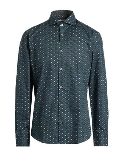 Grey Daniele Alessandrini Man Shirt Navy Size 16 ½ Cotton In Blue