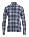 Grey Daniele Alessandrini Man Shirt Navy Size 16 ½ Cotton, Elastane In Blue