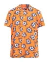 Grey Daniele Alessandrini Man Shirt Orange Size 16 Viscose In Orange