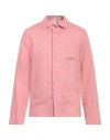 Grey Daniele Alessandrini Man Shirt Pastel Pink Size M Linen
