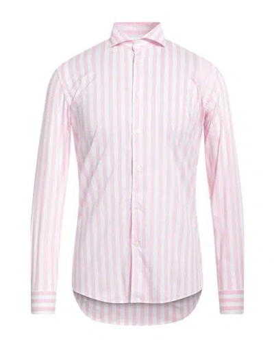 Grey Daniele Alessandrini Man Shirt Pink Size 15 ½ Cotton, Polyamide, Elastane