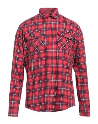 Grey Daniele Alessandrini Man Shirt Red Size 15 ¾ Cotton