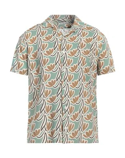 Grey Daniele Alessandrini Man Shirt Sage Green Size 15 ¾ Viscose