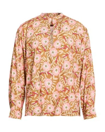 Grey Daniele Alessandrini Man Shirt Sand Size 16 ½ Cotton In Orange