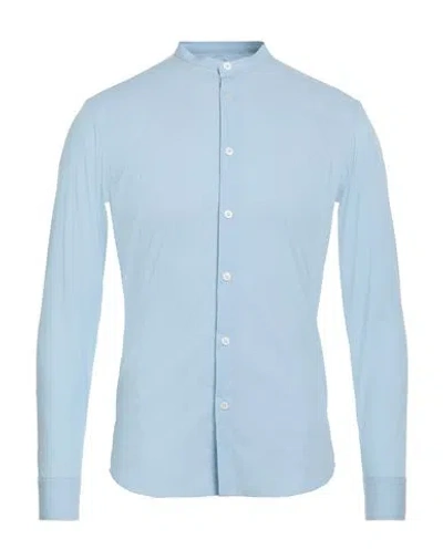 Grey Daniele Alessandrini Man Shirt Sky Blue Size 15 ¾ Cotton, Polyamide, Elastane
