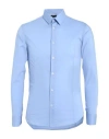 Grey Daniele Alessandrini Man Shirt Sky Blue Size 15 Cotton, Polyamide, Elastane