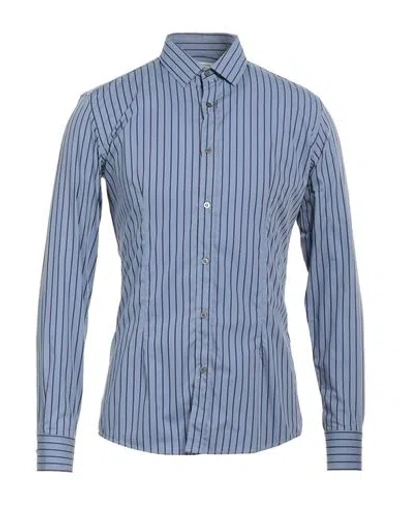 Grey Daniele Alessandrini Man Shirt Slate Blue Size 15 ½ Cotton