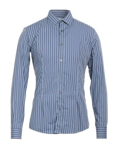 Grey Daniele Alessandrini Man Shirt Slate Blue Size 15 ½ Cotton In Slate Blue