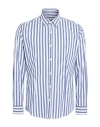 Grey Daniele Alessandrini Man Shirt Slate Blue Size L Cotton, Polyamide, Elastane