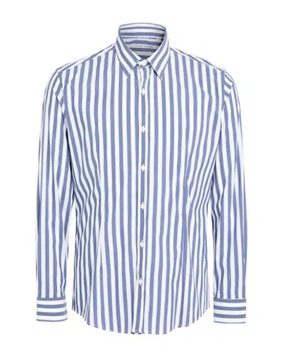 Grey Daniele Alessandrini Man Shirt Slate Blue Size L Cotton, Polyamide, Elastane