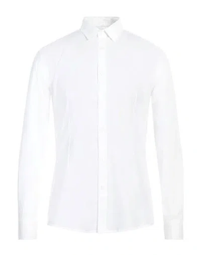 Grey Daniele Alessandrini Man Shirt White Size 15 ¾ Cotton, Polyamide, Elastane