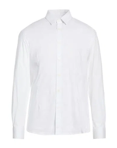 Grey Daniele Alessandrini Man Shirt White Size 16 ½ Cotton, Elastane