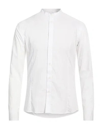 Grey Daniele Alessandrini Man Shirt White Size 16 Cotton, Polyamide, Elastane