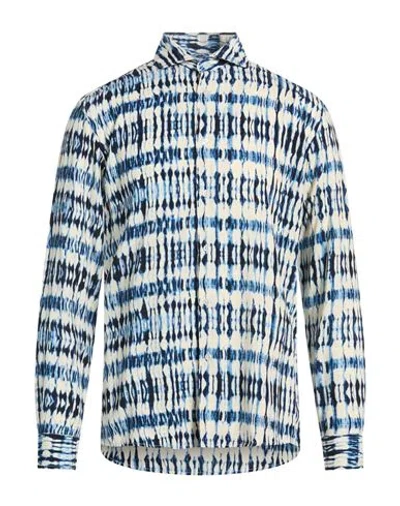 Grey Daniele Alessandrini Man Shirt White Size 16 ½ Viscose In Blue