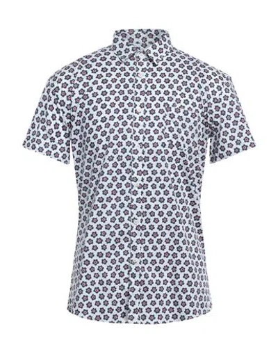 Grey Daniele Alessandrini Man Shirt White Size 17 Cotton, Elastane