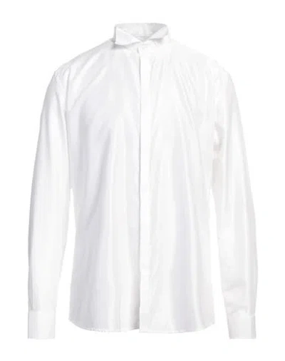 Grey Daniele Alessandrini Man Shirt White Size 17 Cotton, Viscose