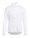 Grey Daniele Alessandrini Man Shirt White Size M Linen