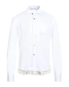 Grey Daniele Alessandrini Man Shirt White Size Xl Polyester, Viscose, Elastane