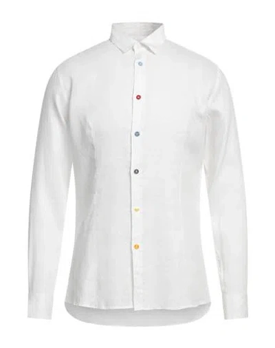 Grey Daniele Alessandrini Man Shirt White Size Xxl Linen