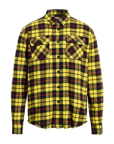Grey Daniele Alessandrini Man Shirt Yellow Size 15 ¾ Cotton In Multi