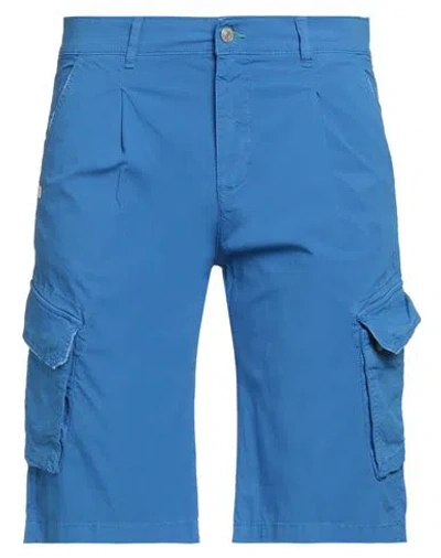 Grey Daniele Alessandrini Man Shorts & Bermuda Shorts Blue Size 32 Cotton, Elastane
