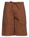 Grey Daniele Alessandrini Man Shorts & Bermuda Shorts Brown Size 30 Cotton, Elastane