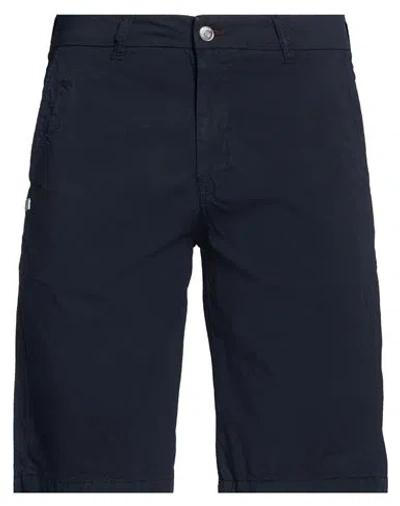 Grey Daniele Alessandrini Man Shorts & Bermuda Shorts Midnight Blue Size 33 Cotton, Elastane