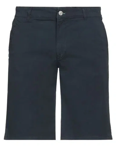 Grey Daniele Alessandrini Man Shorts & Bermuda Shorts Midnight Blue Size 34 Cotton, Elastane