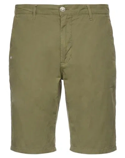 Grey Daniele Alessandrini Man Shorts & Bermuda Shorts Military Green Size 28 Cotton, Elastane