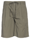 Grey Daniele Alessandrini Man Shorts & Bermuda Shorts Military Green Size 32 Cotton In Green