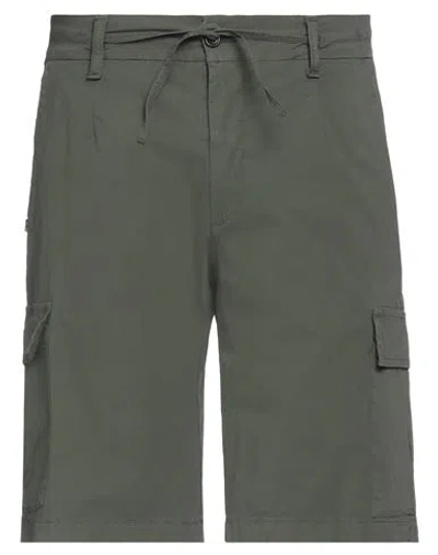 Grey Daniele Alessandrini Man Shorts & Bermuda Shorts Military Green Size 32 Cotton, Elastane