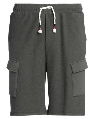 Grey Daniele Alessandrini Man Shorts & Bermuda Shorts Military Green Size 34 Cotton