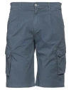 Grey Daniele Alessandrini Man Shorts & Bermuda Shorts Navy Blue Size 33 Cotton, Elastane
