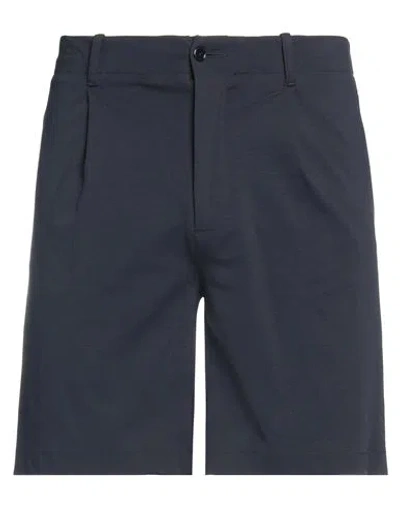 Grey Daniele Alessandrini Man Shorts & Bermuda Shorts Navy Size 36 Cotton, Polyamide, Elastane